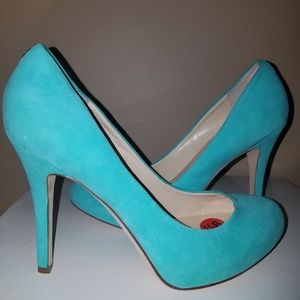 Ivanka Trump Suede Turquoise Platform Pump